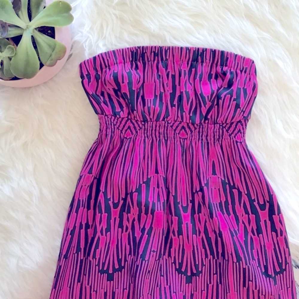 Cynthia Rowley Magenta Strapless Maxi Dress